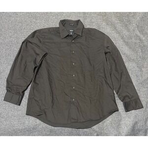 Van Heusen Men's L 16-16 1/2 Brown Long Sleeve Shirt